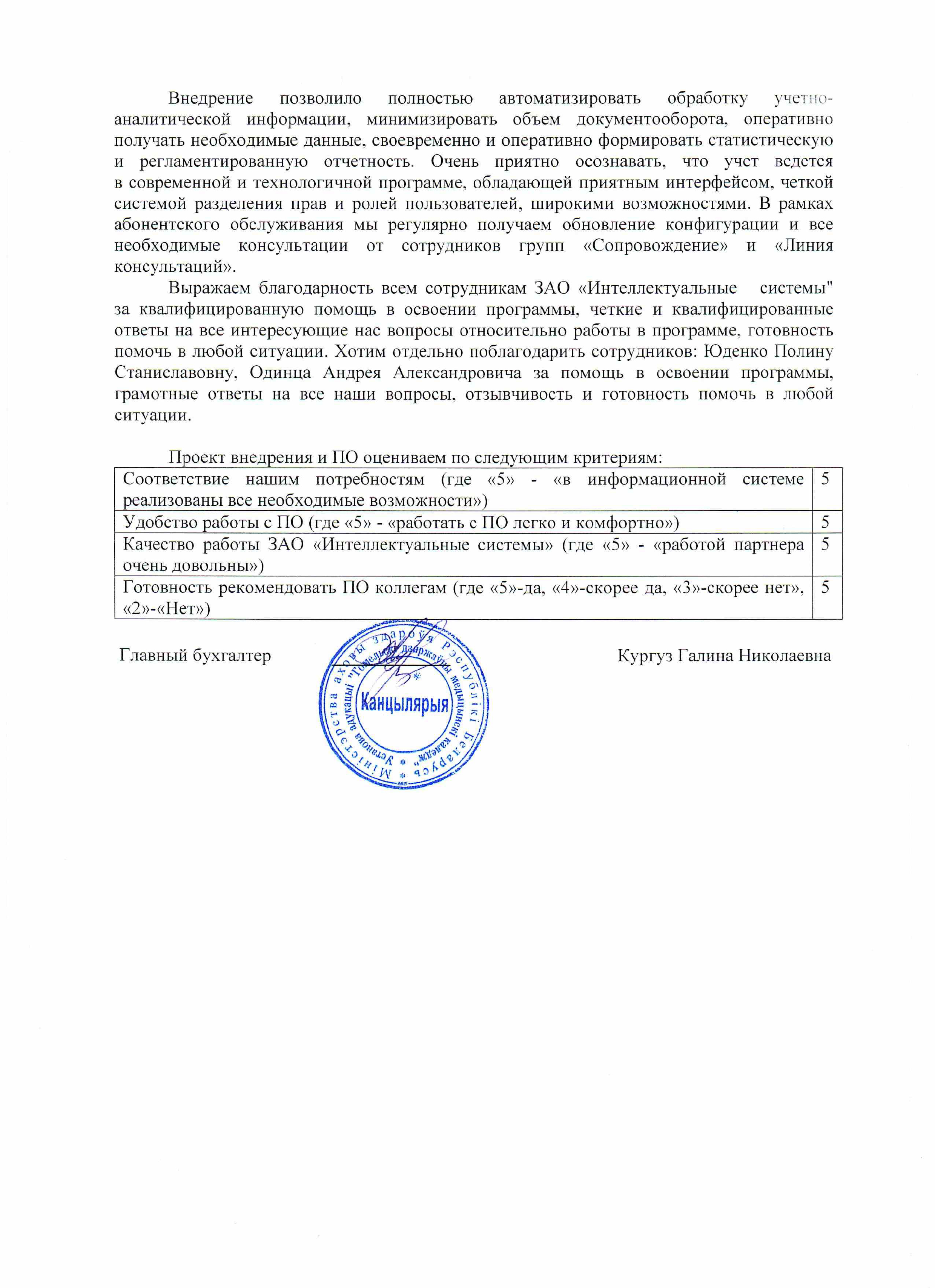 отзыв Гомельcкий государственный медицинский колледж о компании Интеллектуальные системы